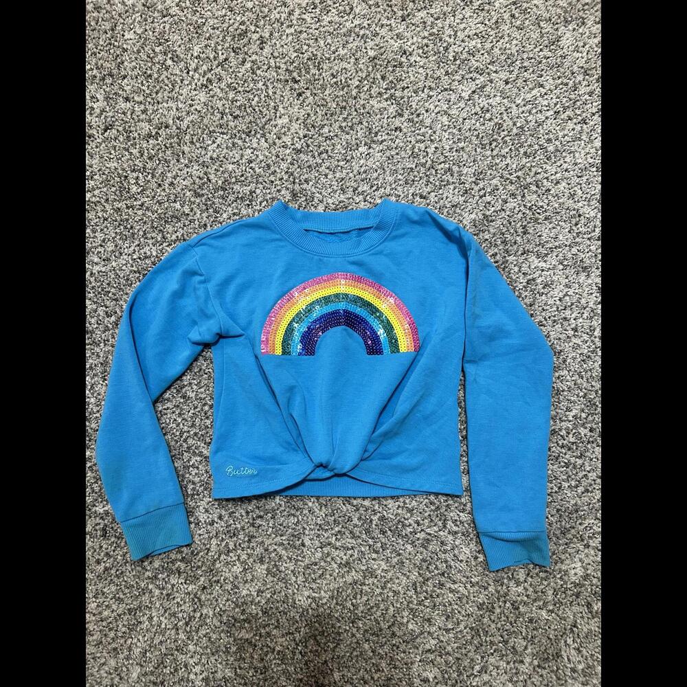 Butter Super Soft Rainbow Sequin Glitter Sweater